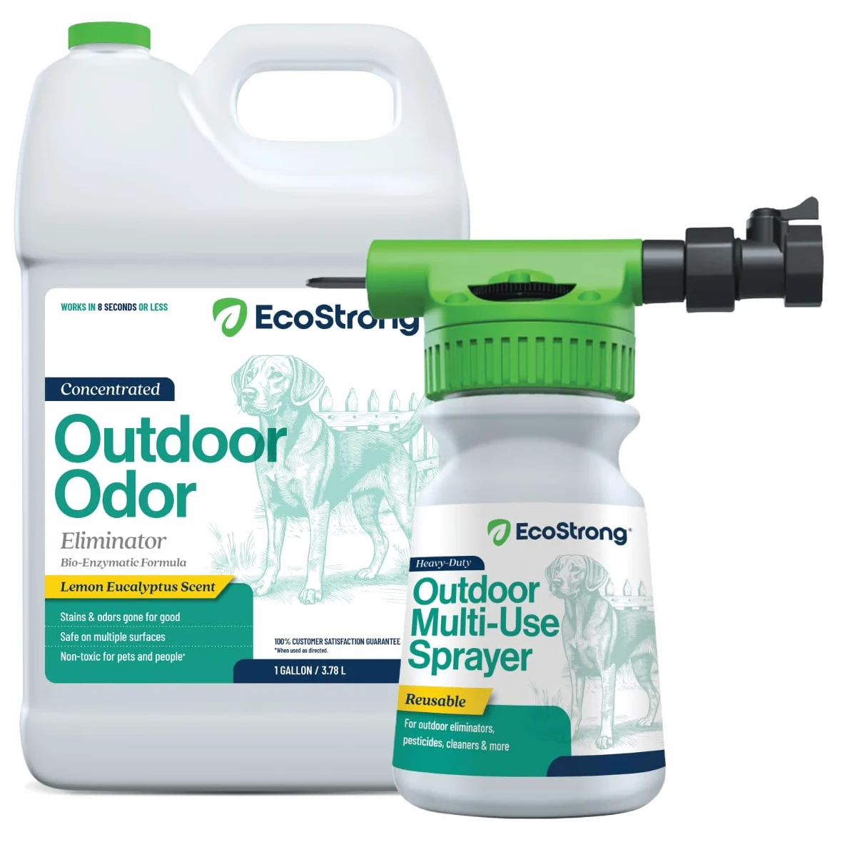 Eco Strong Eliminatore di odori per esterni, detergente enzimatico per l'urina del cane, potente deodorante per animali domestici, gatti, animali, forza professionale per cortile, tappeto erboso,