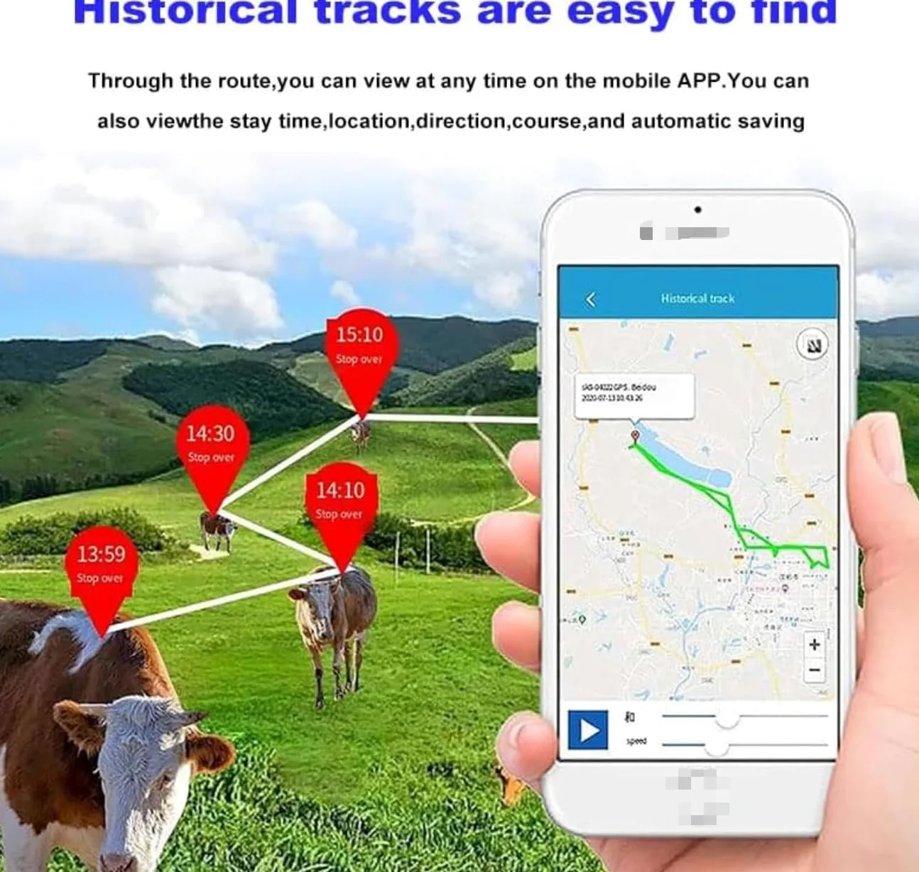 Localizzatore GPS solare per bovini e cavalli, collare impermeabile con batteria da 20000 mAh, design antifurto, connettività 4G, confezione da 10