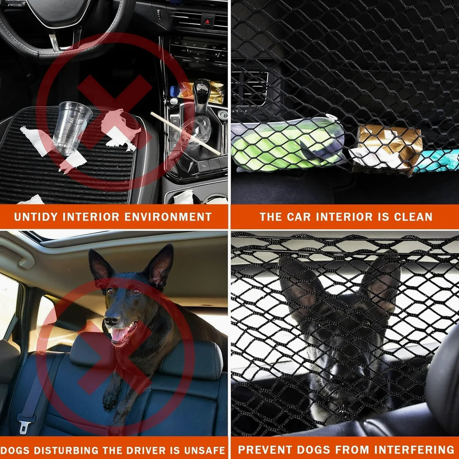 Barriera Rete Auto per Cane per Dodge Durango/Nitro/Journey/Caliber/Caravan/Colt/Shadow/Magnum, Pet Auto Barriera per Cani, Animali Doppio Strato, Griglia di Protezione per Auto per SUV E Camion