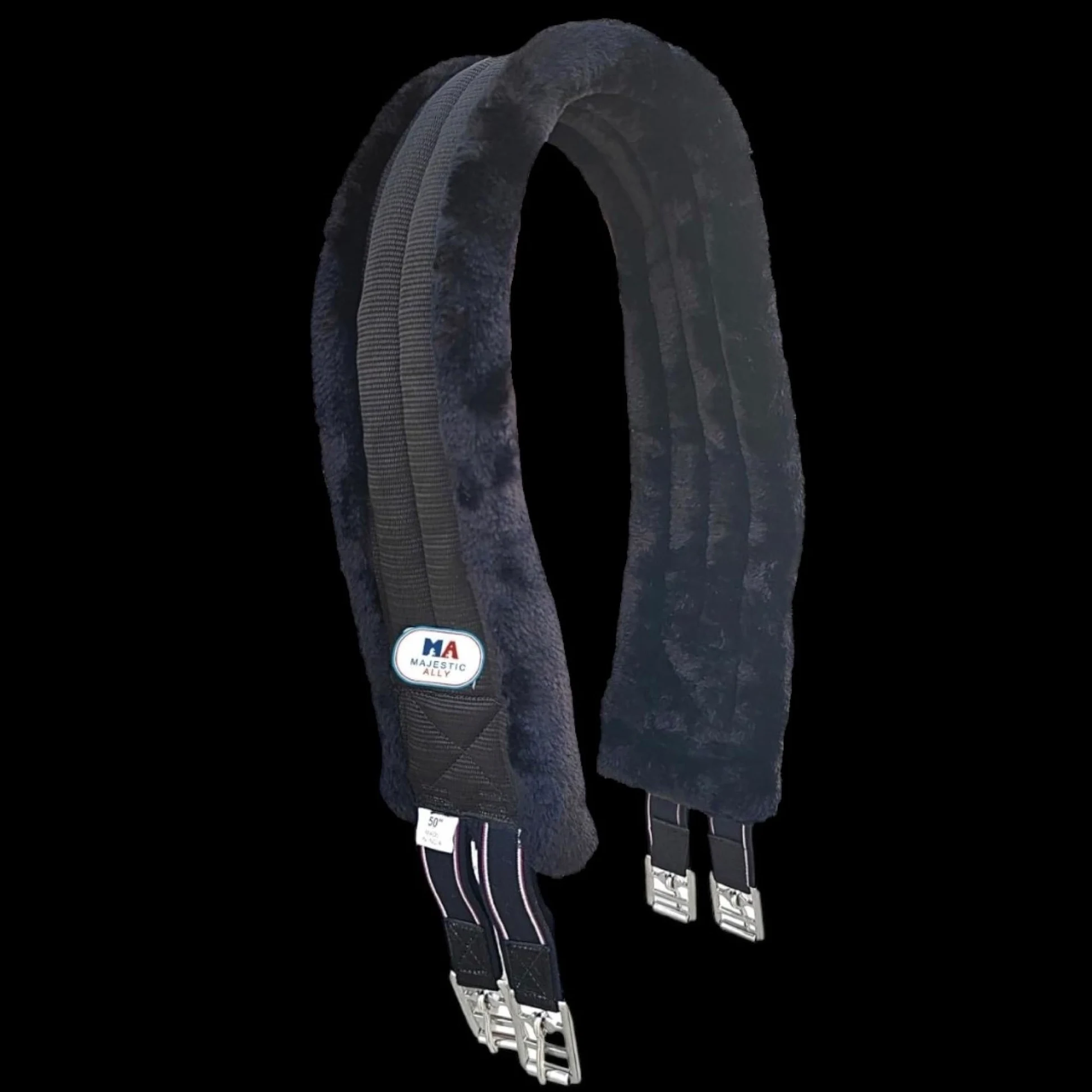 Majestic Ally Sottopancia Imbottita in Pile di Visone con Elastici Resistenti e Hardware in Acciaio Inossidabile, Colore: Marrone, 106,7 cm, 111,8 cm, 116,8 cm, 121,9 cm e 127 cm