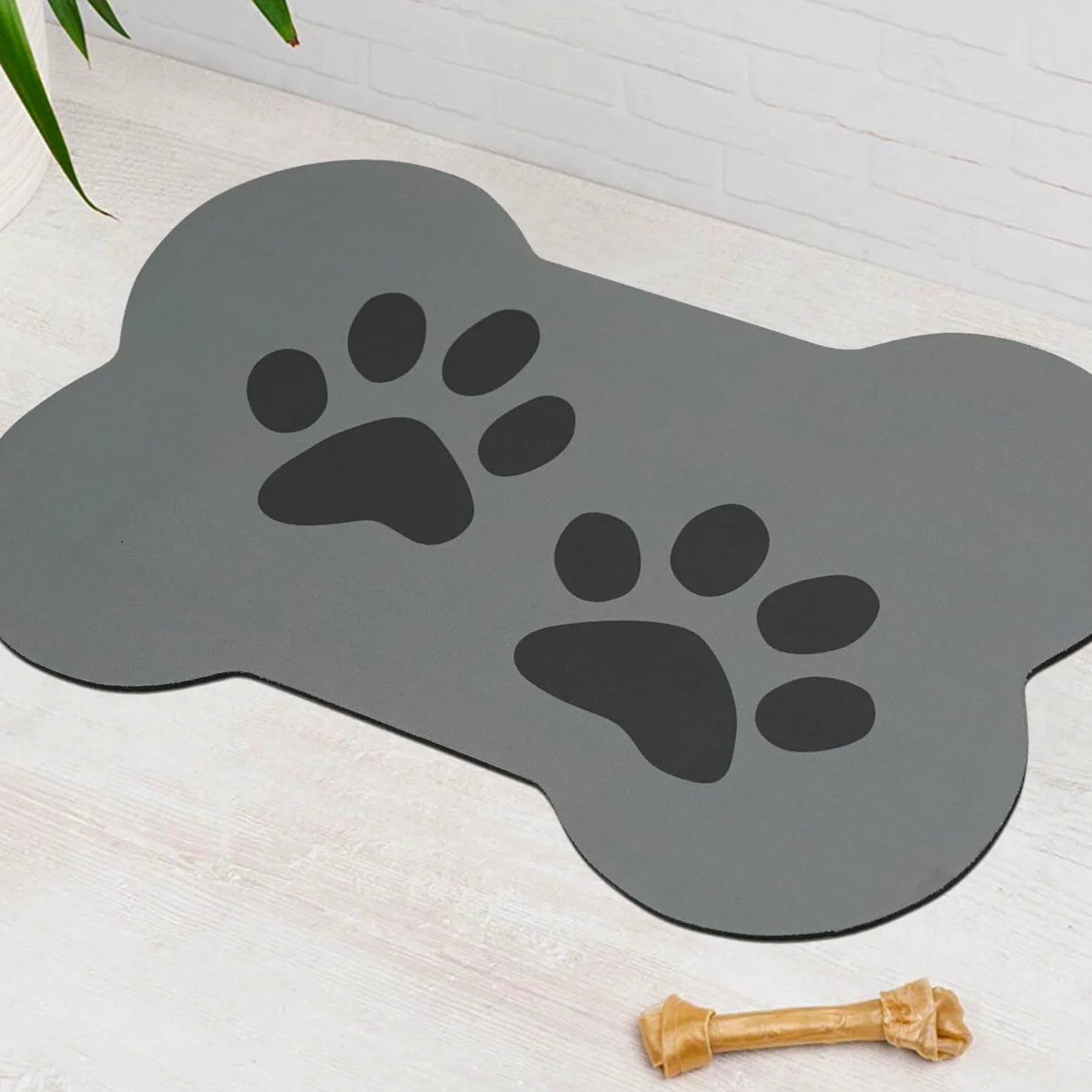 Hixingo Tappetino Ciotola per Cane e Gatto Assorbente, Tappetino Sottociotola per Gatti e Cani Grande Tappetini Lavabile in Diatomite Impermeabile e Antiscivolo (Grigio chiaro,80 * 120cm)