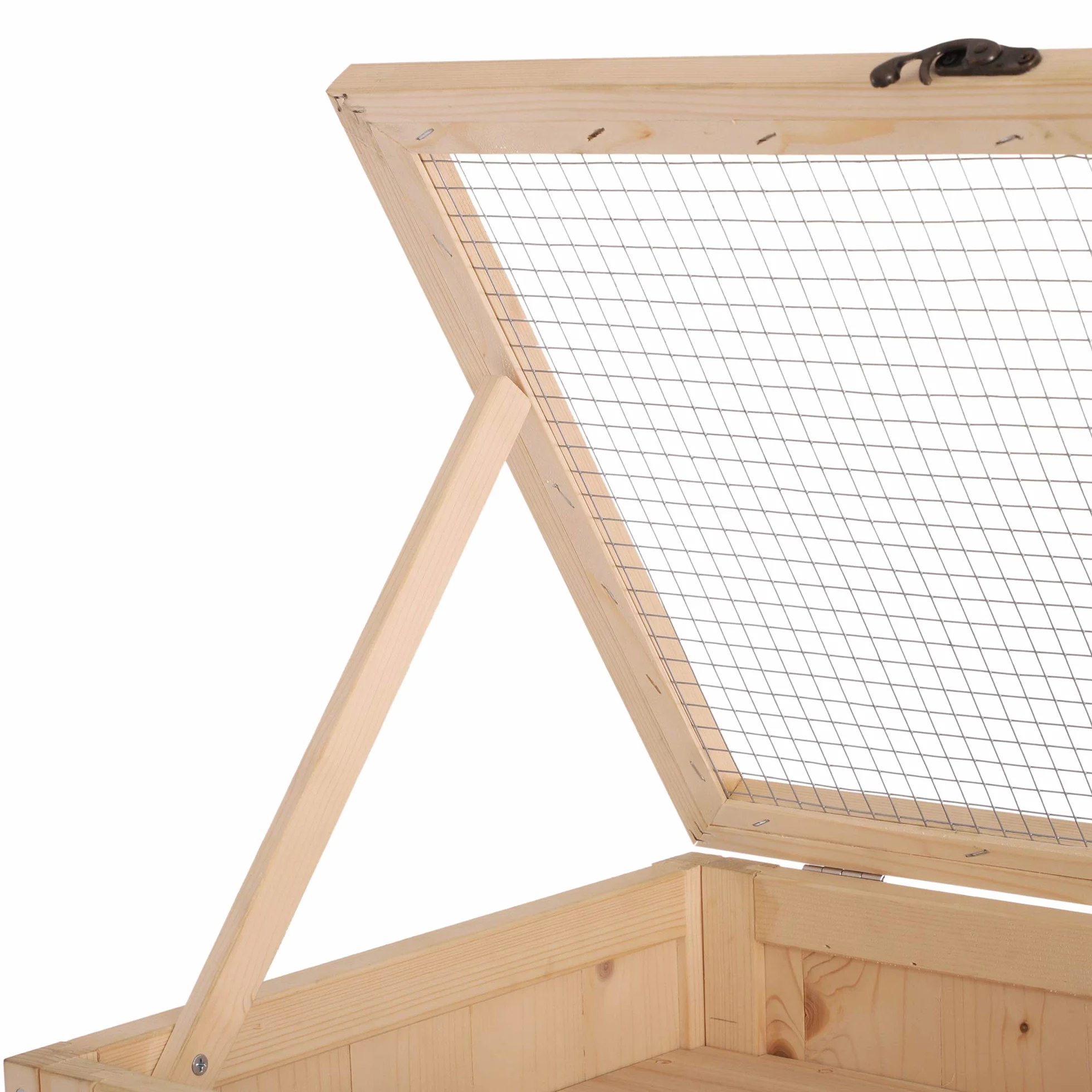 PawHut Gabbia per Roditori e Criceti a 4 Ripiani con Tetto Apribile in Legno 60x40x120cm