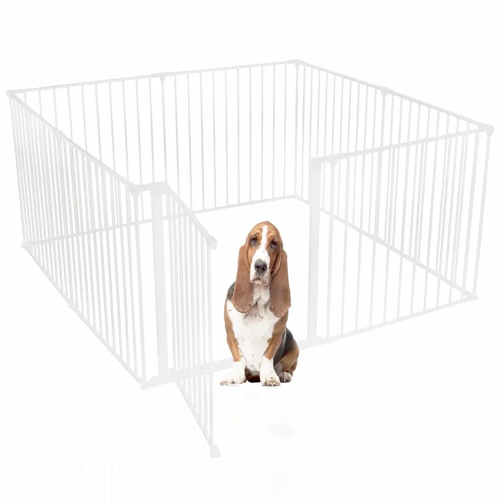 Bettacare Recinto Gioco per Animali, 144cm x 144cm, Bianco, 70cm di Altezza, Recinto per Cani e Cuccioli, Adatto ad Un Uso Interno ed Esterno, Facile da Installare