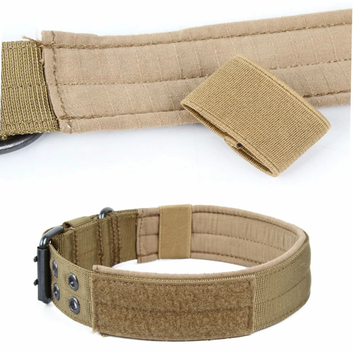 Mipcase 3 Pezzi Collare Per Cani in Nylon Con Fibbia in Metallo Dal Design Circolare Per Taglie Facili Da Attaccare Con Targhetta Identificativa Marrone
