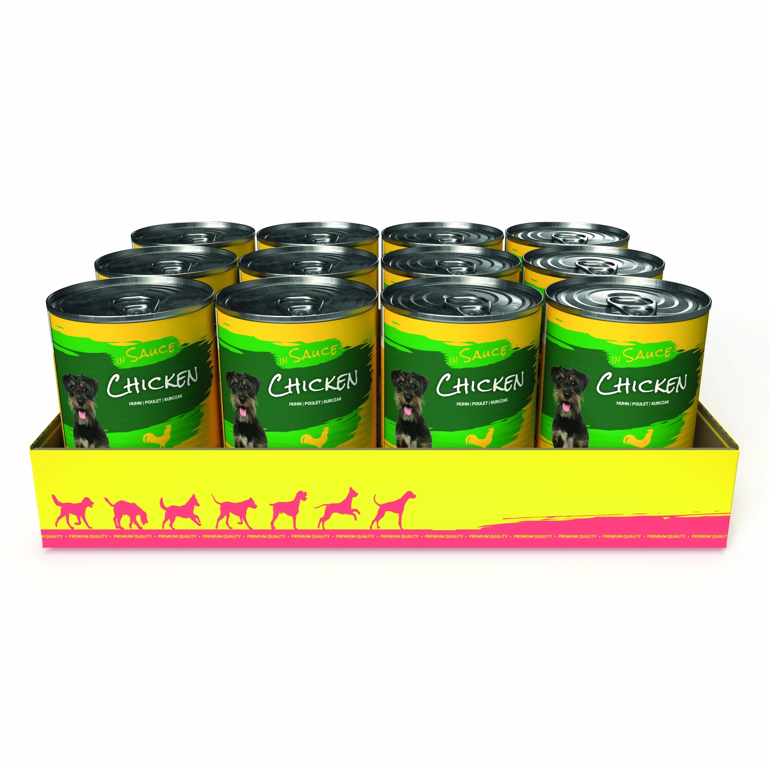 JosiDog Pollo in salsa (12 x 415 g) | Alimento fine per cani con pollo in salsa con vitamina D3 ed E | Alimento umido di alta qualità per cani adulti | Alimentato da JOSERA | Confezione da 12