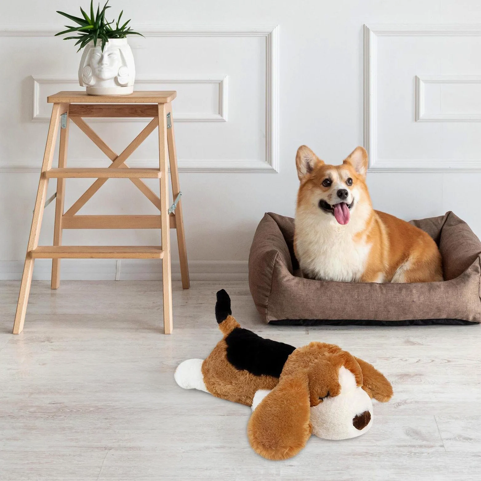 Giocattolo per Cucciolo a Battito Cardiaco Morbido Calmante Masticazione | Peluche Per Cani Noia Separazione Addestramento Gabbia Compagnia Casa Interno Esterno