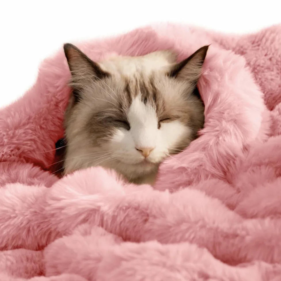 Coperta per cani, ultra morbida, in finta pelliccia, per gatti da interni, ultra morbida, lavabile in lavatrice, reversibile, per animali domestici, per divano, mobili, 71 x 55,9 cm, rosa