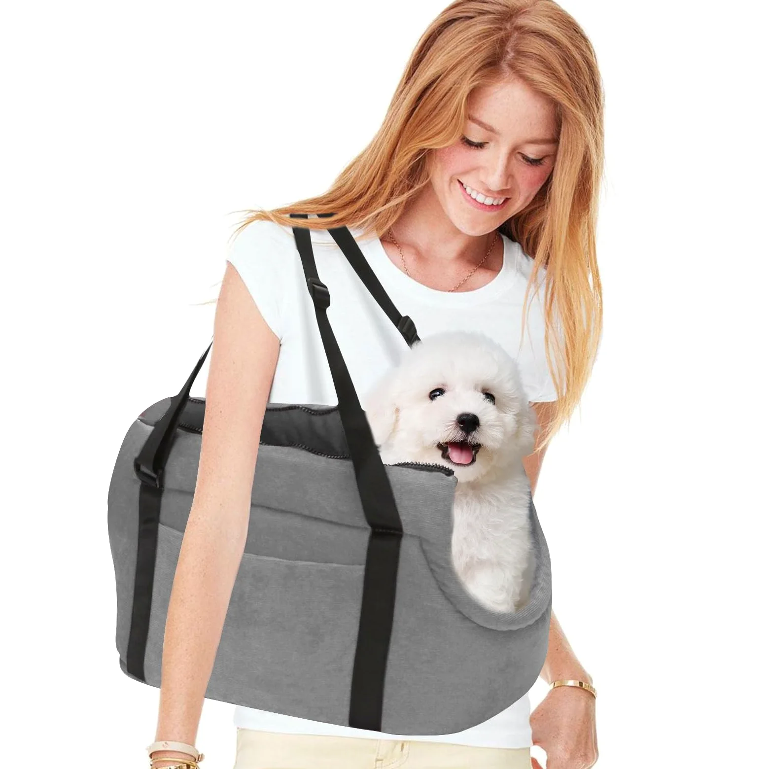PETCUTE Trasportino Cane e Gatti Borsa per Cane Borsa da Trasporto per Cani traspirante Borsa da Viaggio per Animali Domestici