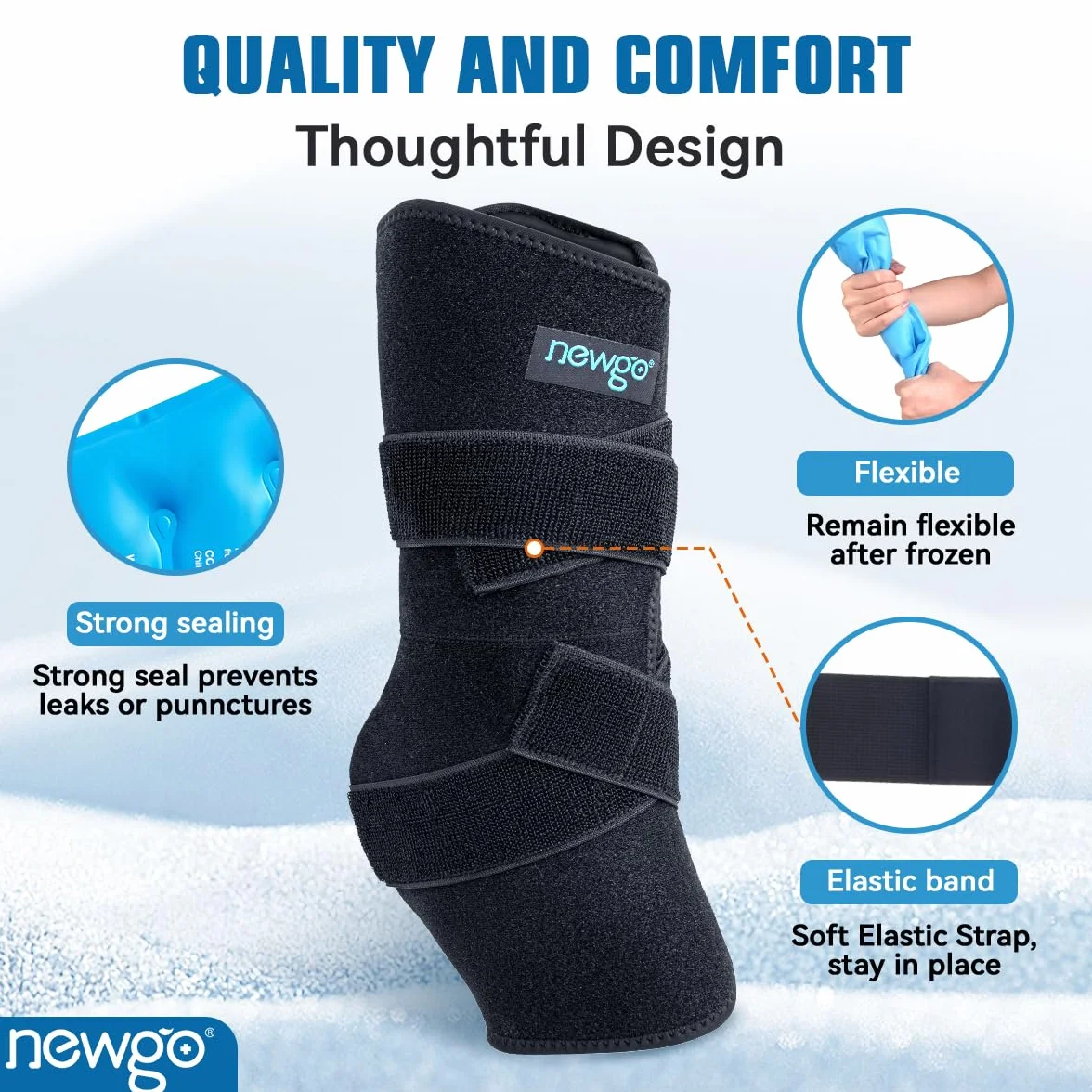 NEWGO Ghette refrigeranti per Cavallo, riutilizzabili, per lesioni, Raffreddamento, Cavallo, Ginocchia, 2 Benda con 4 lavagne di Raffreddamento per Stivali e Zoccoli (2 Pezzo)