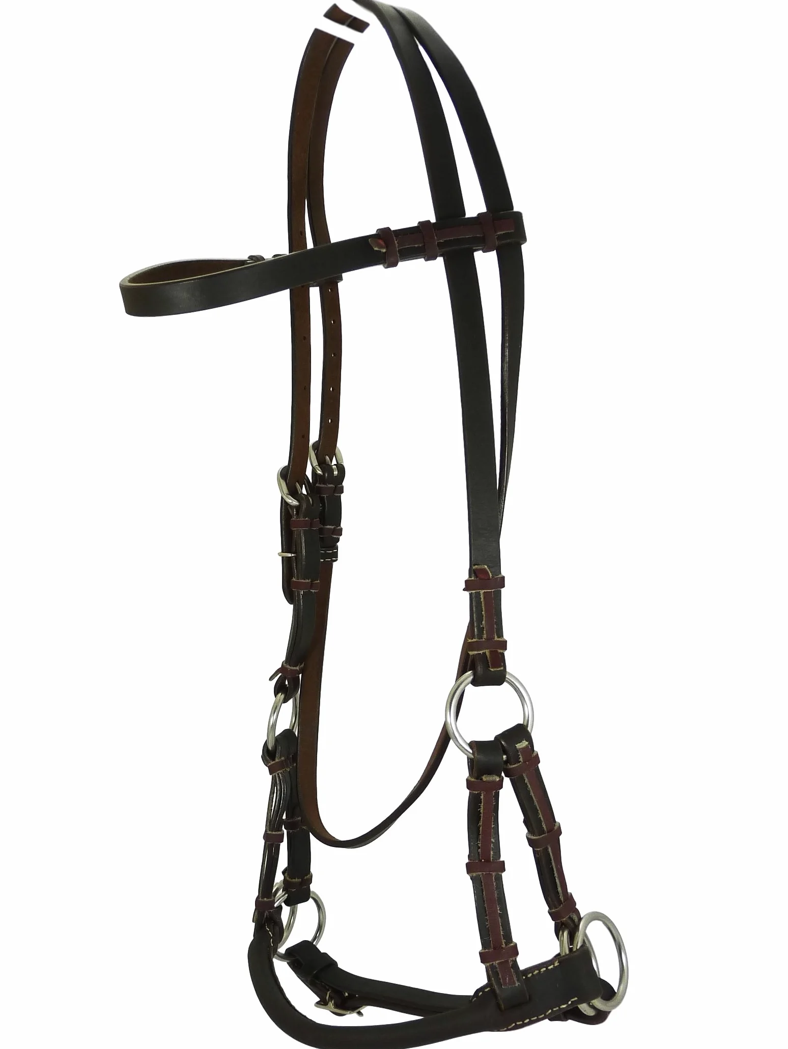 Sidepull con cinghia rotonda per naso marrone scuro
