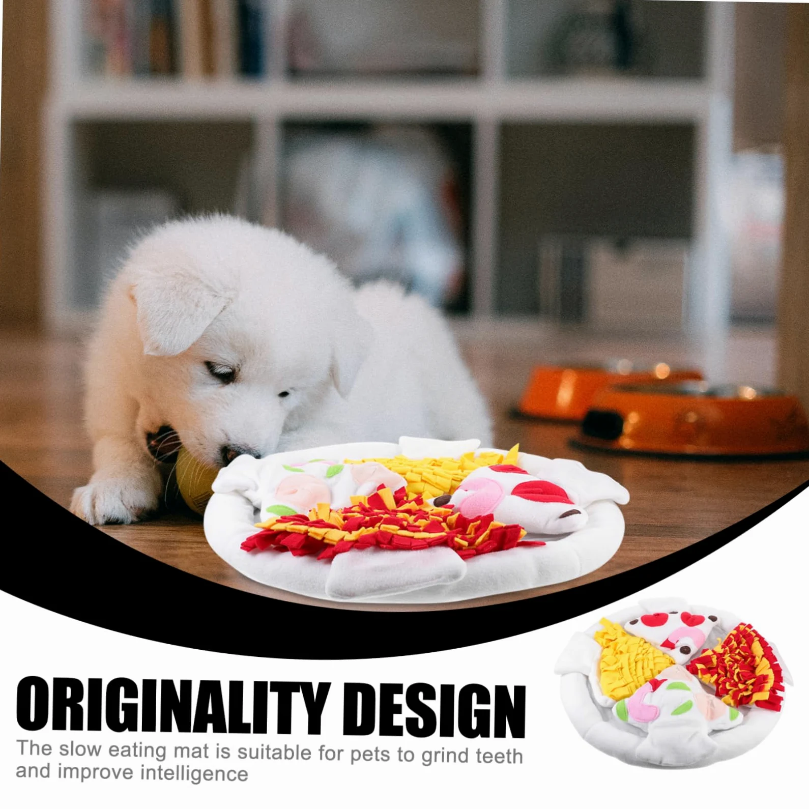 BESPORTBLE Tappetino Snuffle per Cani Forma Pizza in Polar Fleece per Allenamento Alimentare Lento e Masticazione
