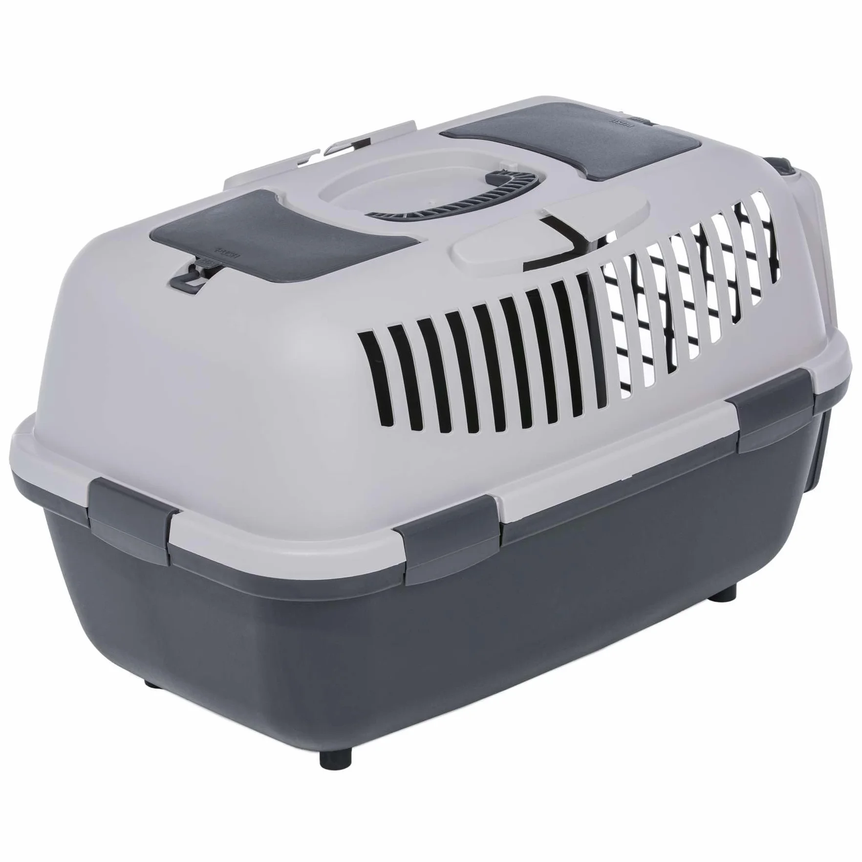 Trasportino per cani e gatti, grigio chiaro, grigio scuro, 58,5 x 37 x 38 cm