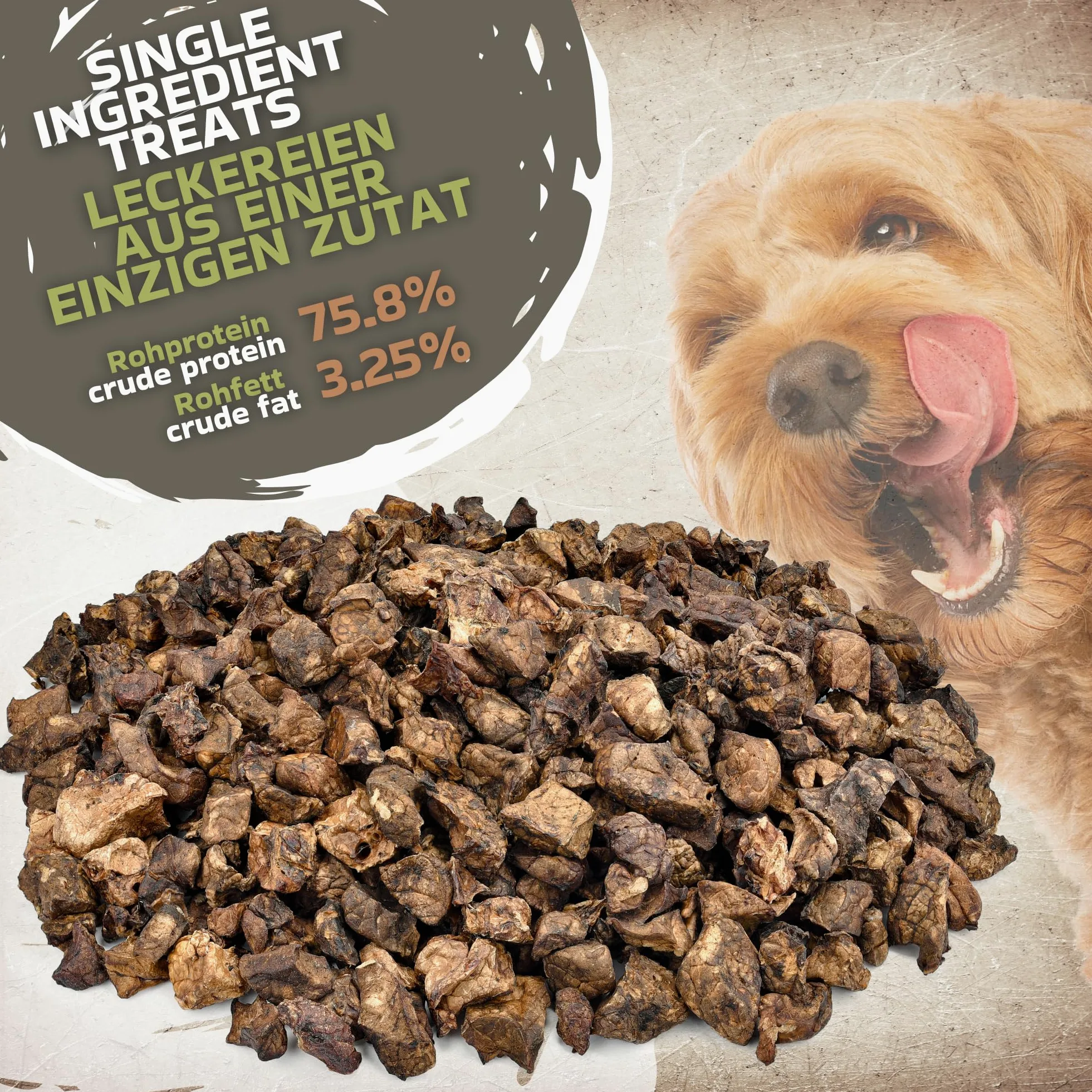 Polmoni bovini tagliati | essiccati naturalmente – Confezione da 1 kg | Delicati per cani | Alta qualità e sani | Ideale per tutte le razze di cani e taglie