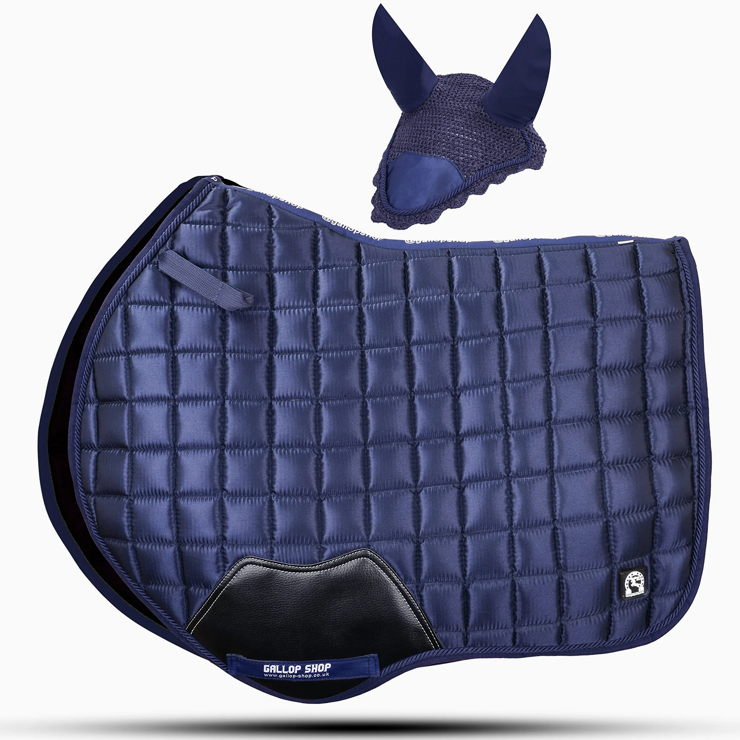 Glow Satin Jumping Pro Numnah Panno (Full, Navy)
