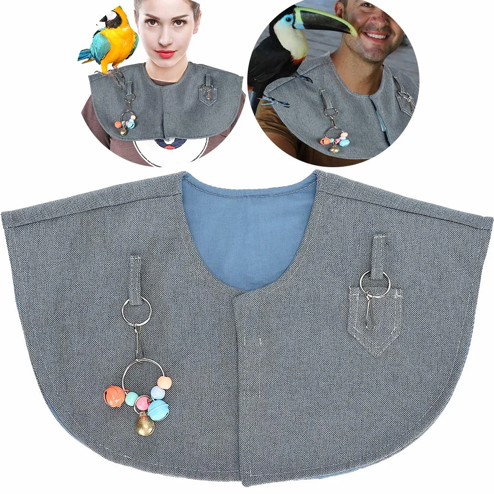 Akozon Spalla da Addestramento Pappagallo, Supporto Protettore Anti Calza da Addestramento Mantella Scialle in Piedi Campana AntiGraffio Cavigliera Pet Pad Pannolino Scialle
