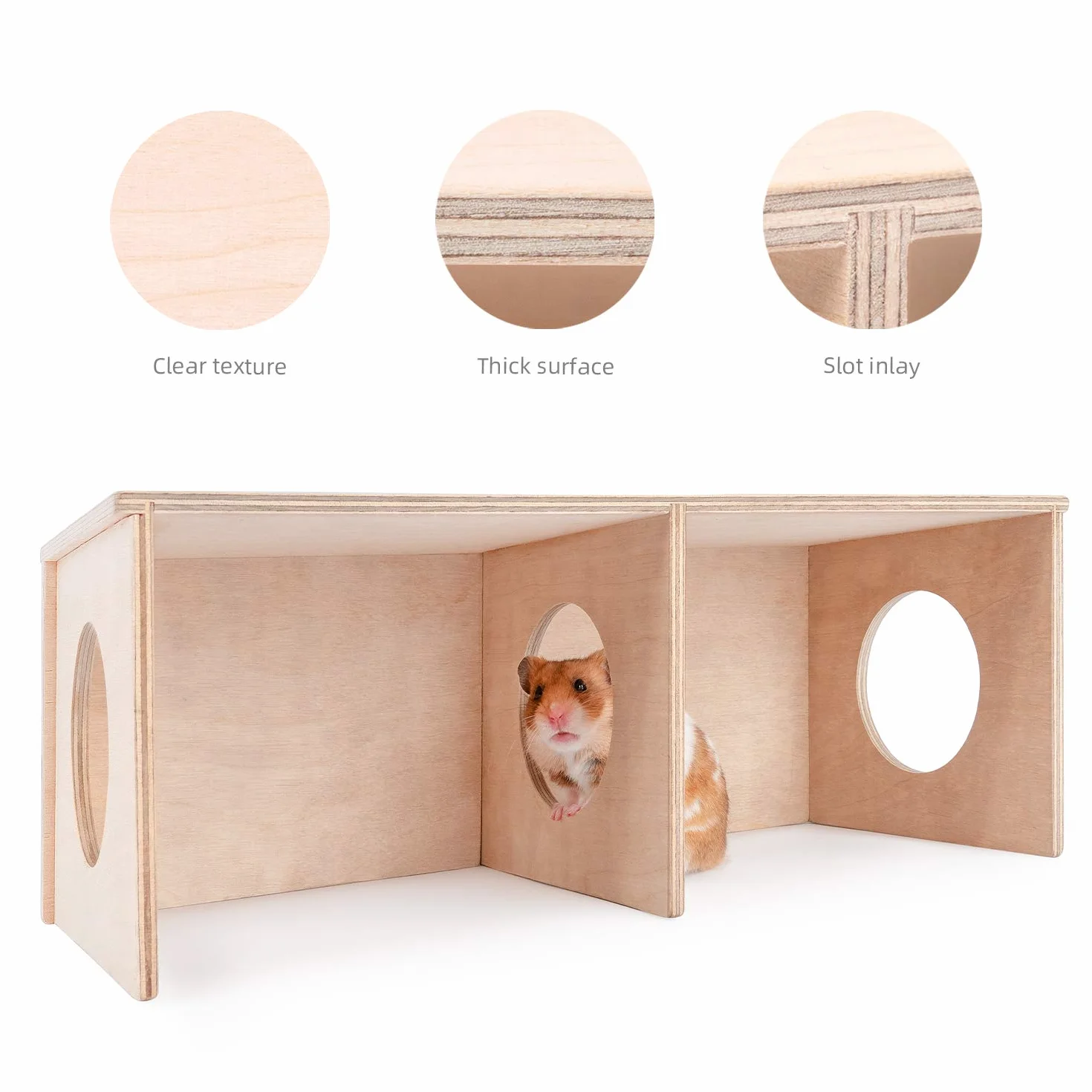 Niteangel - Capanno segreto per criceti con 2 camere e tunnel, Large - for Syrian Hamster