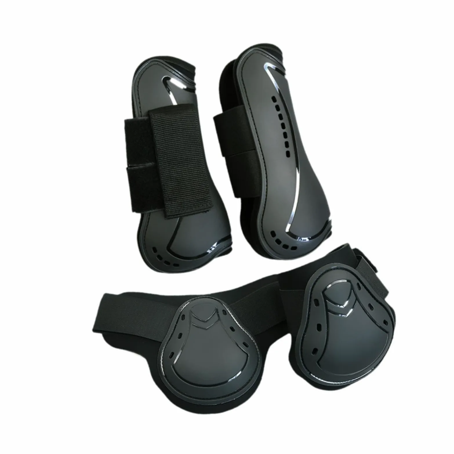 Colcolo 4 Pezzi paratendini per Cavalli avvolge PU Shell Neoprene parastinchi per Cavalli per Zampe Anteriori e Posteriori Protezione Ingranaggi per, M