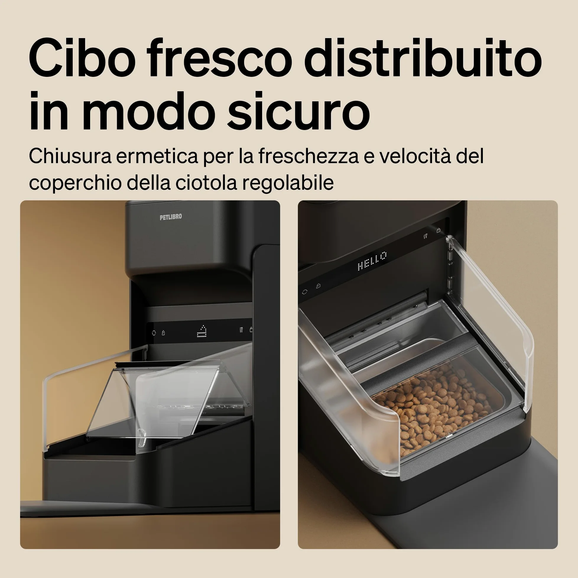 PETLIBRO Distributore automatico di cibo per gatti RFID 5G Wi-Fi, distributore automatico di cibo per gatti con sensore Collar, distributore automatico per gatti con app, 1-10 pasti, 3L, nero