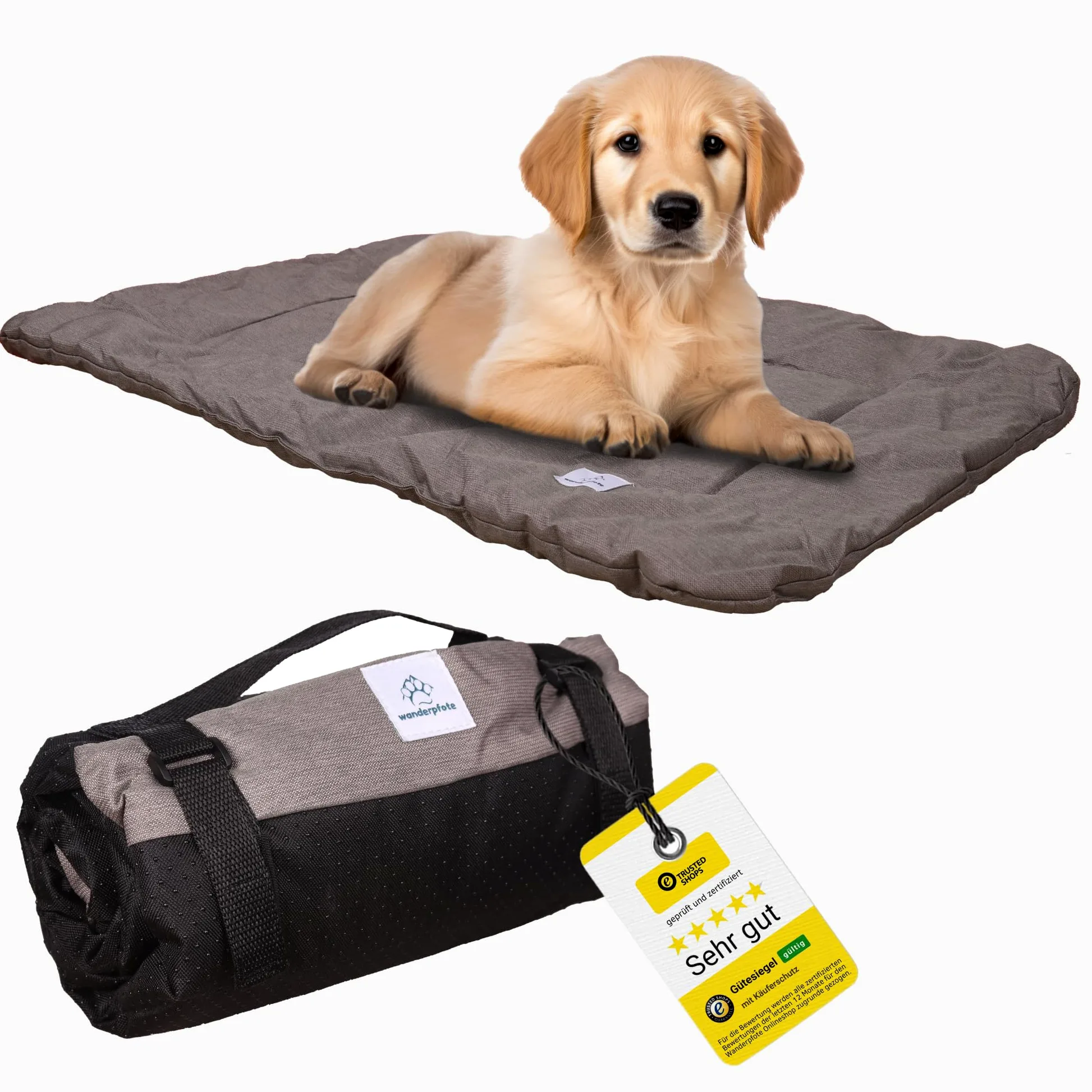 Tappetino per cani da viaggio, arrotolabile (Marrone, M)