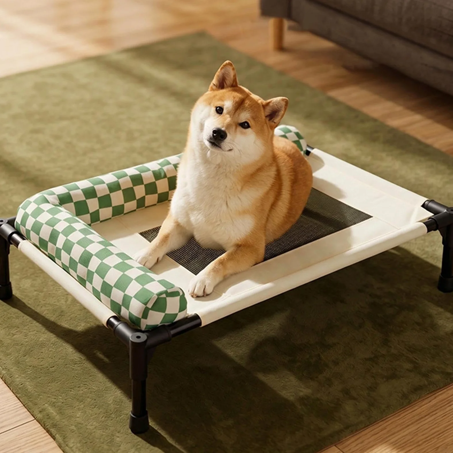 Generico Erhöhtes Hundebett Off Ground – Atmungsaktiv Abnehmbar Waschbar Haustierliege | Erhöhtes Tierbett Für Hunde Katzen Unter 13,6 Kg – Indoor Outdoor Kühlung Camping Garten Komfort Schlafplatz