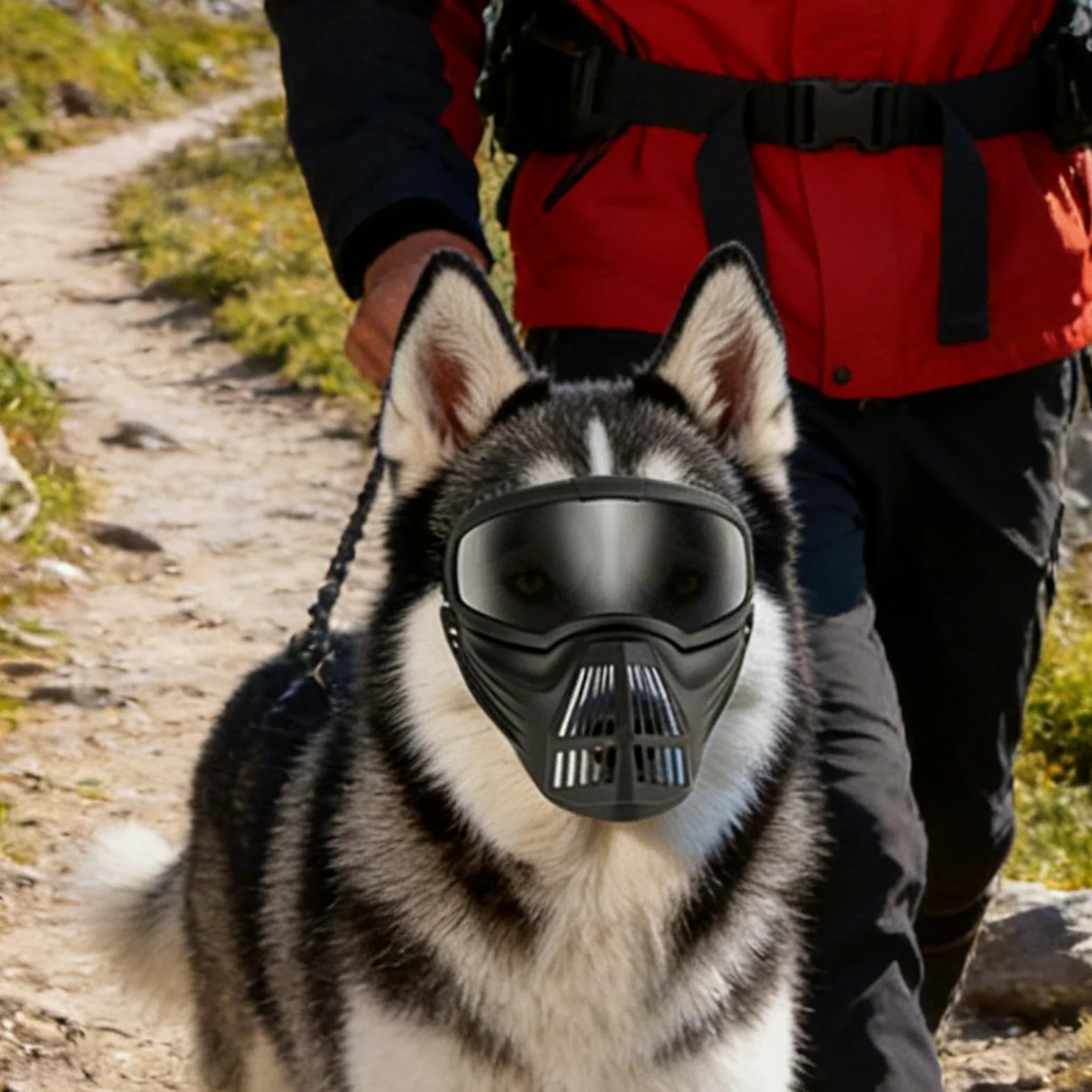 Occhiali Per Cani Occhiali Antiappannamento Con Copribocca | Maschera Protettiva Regolabile con Protezione UV e Antivento Per Taglia Media E Grande Con Copertura Completa Del Viso Per