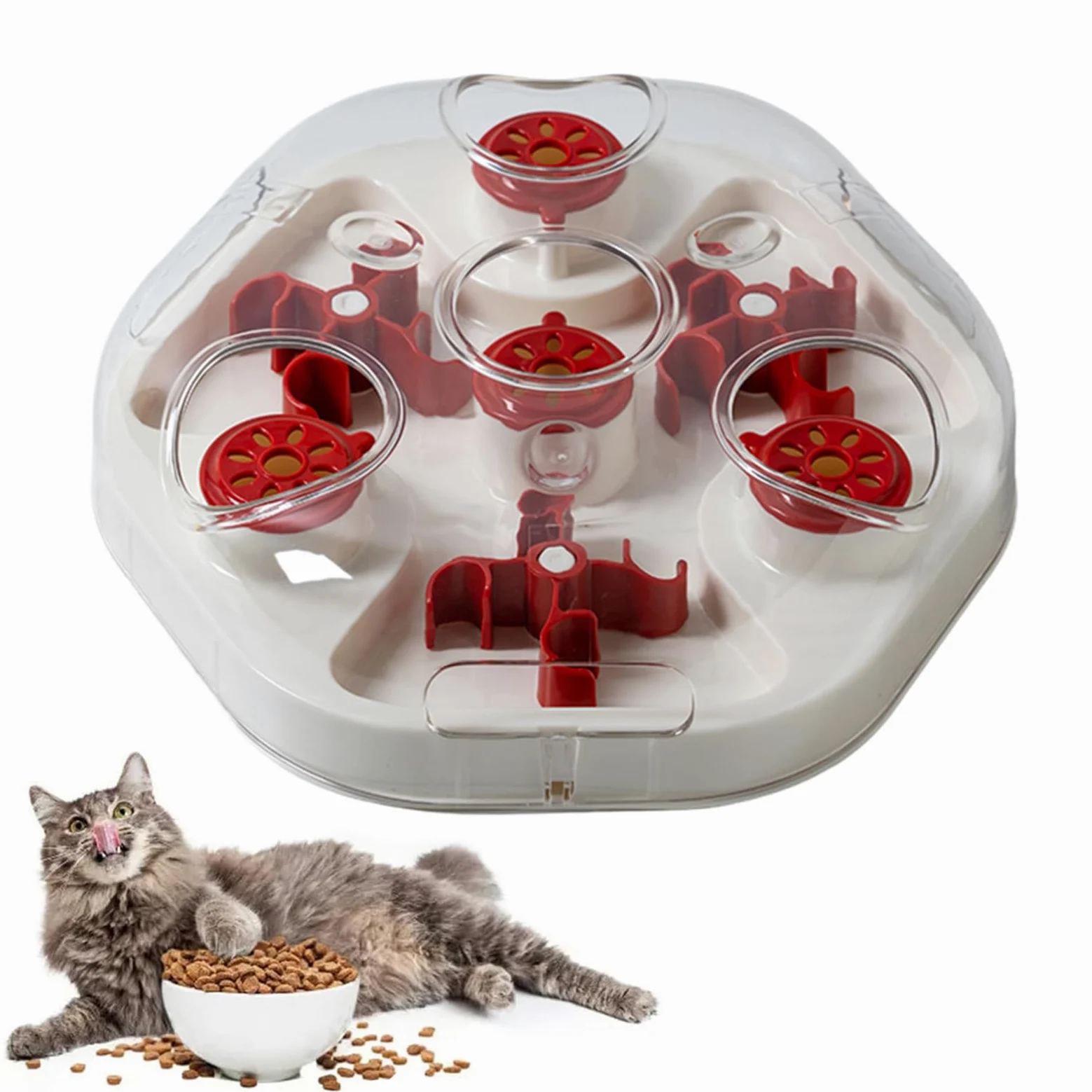 Giocattolo Puzzle Per Cani Mangia Lento Con Fori Per Bocconcini | Distributore Interattivo di Premietti Per Addestramento Masticazione Noia Mentale Domestico Cuccioli Razze Medie
