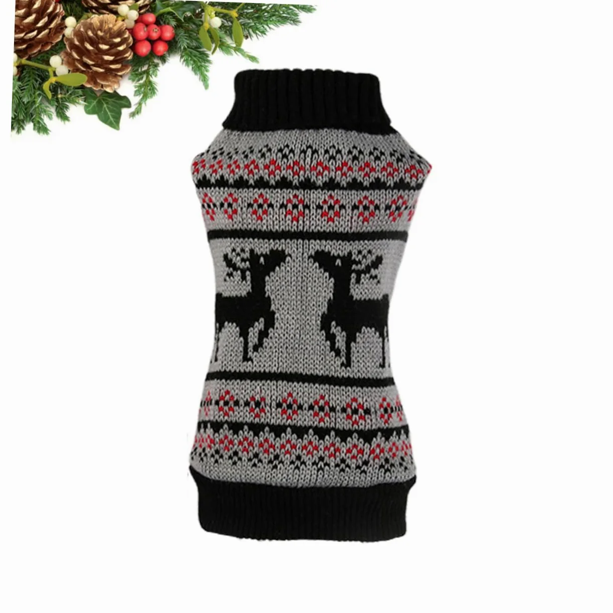 HMJGDHX 2 Pezzi Maglione per Animali Domestici Moda Cane Inverno Caldo Natale Cervo Modello XS Albero di Natale Vestiti per Animali Domestici