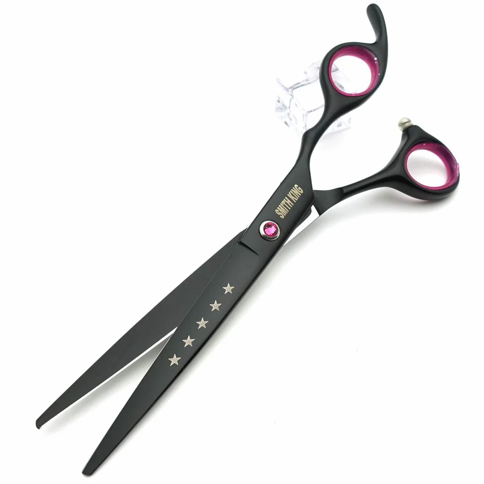 Set di Forbici Professionali per Toelettatura Cani - 17,8 cm, 4 Pezzi: Dritte, Sfoltitrici, Curve, Chunker Con Pettine