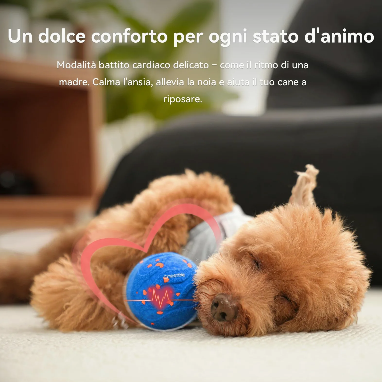 Cheerble Wicked Ball AIR Neo, palla autoavvolgente con 3 modalità, giocattolo intelligente interattivo per cani, per saltare, blu