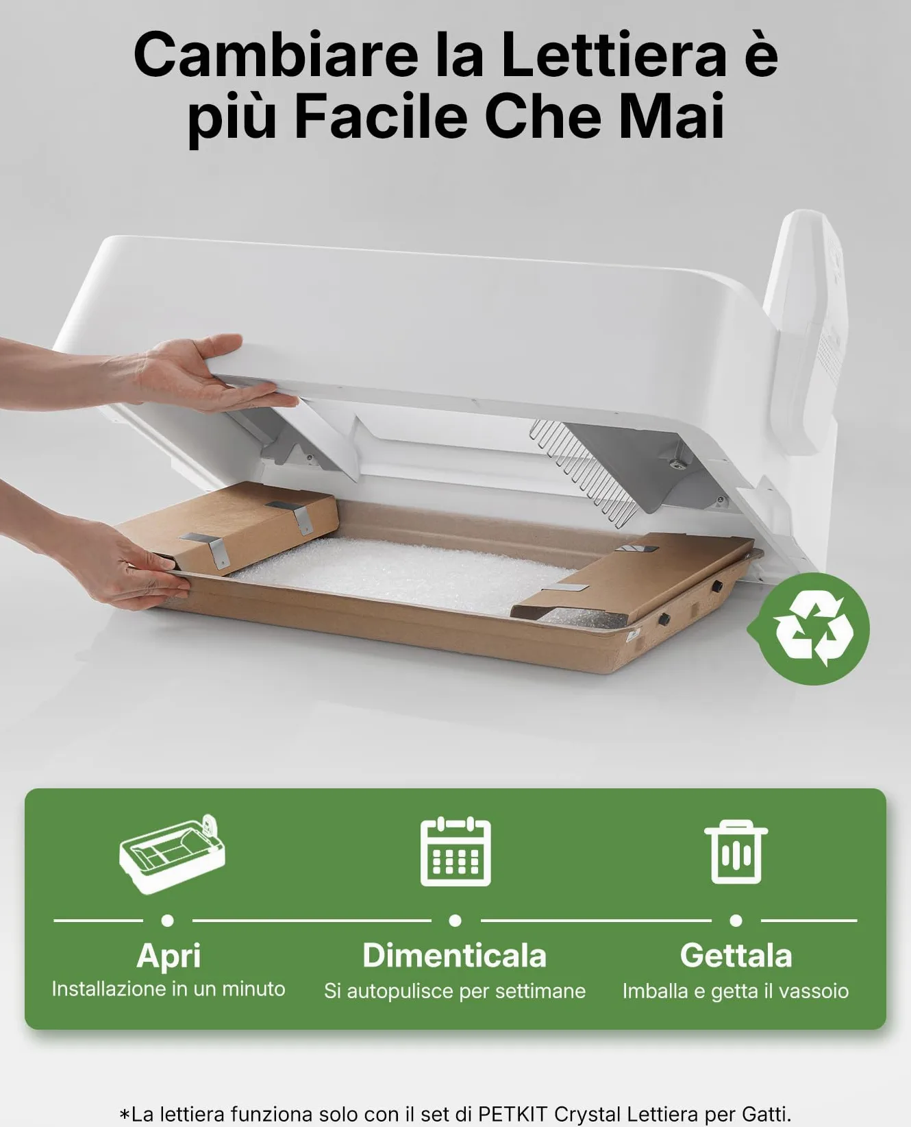 PETKIT PUROBOT Crystal Duo Lettiera Gatto Autopulente con Cappuccio Chiuso, Telecamera AI, Monitoraggio Intelligente della Salute, Pulizia Bidirezionale, Eliminazione degli Odori