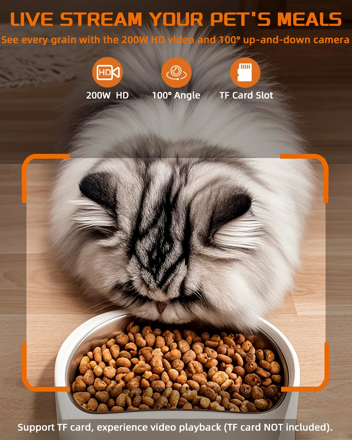 Distributore Automatico Cibo Gatti con Telecamera di Sorveglianza, 4L Dispenser Crocchette Gatto, Gioco Laser, Programma di Alimentazione Personalizzato, 15S Registrazione Vocale, Doppia Alimentazione