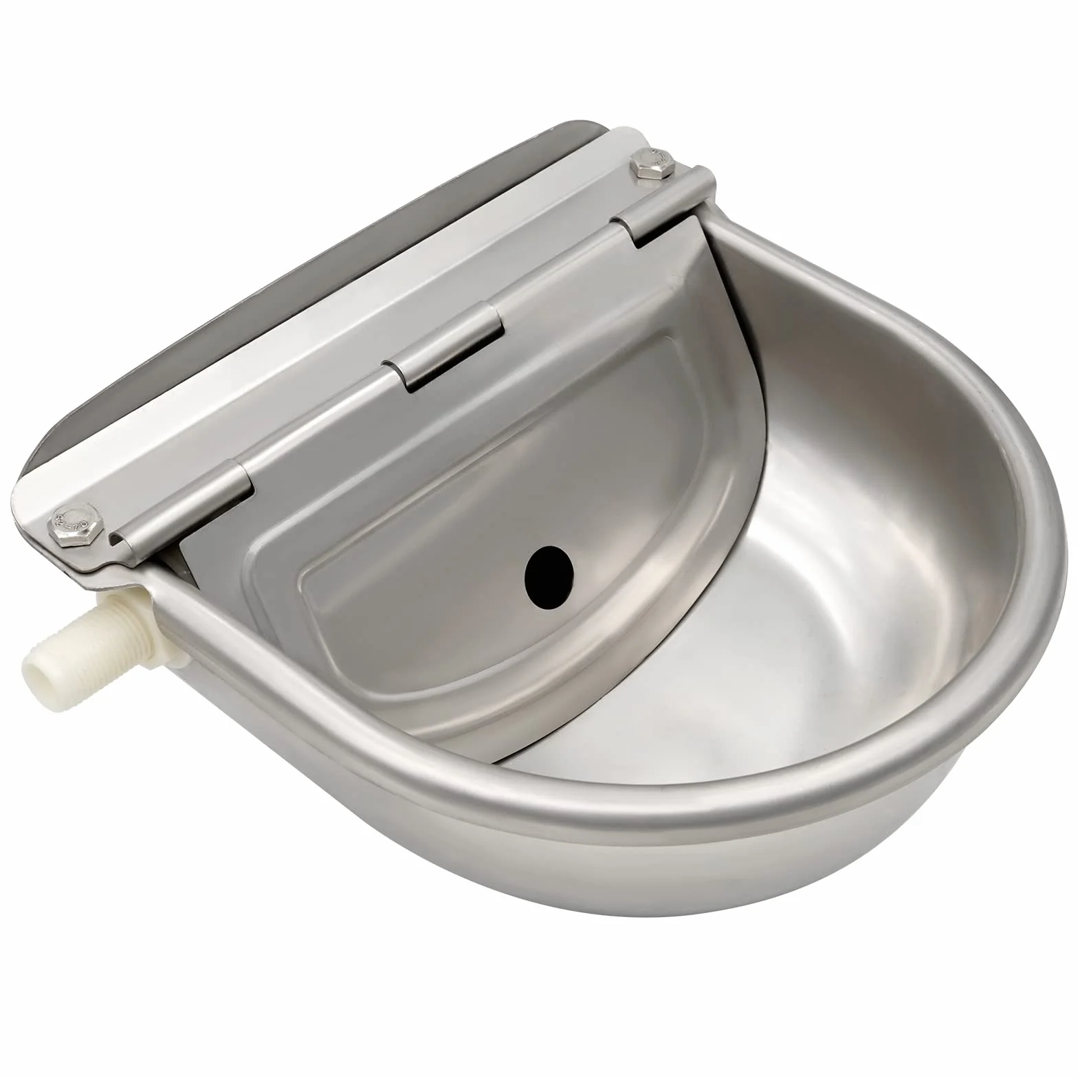 Ciotola Dell'Abbeveratoio Automatico in Acciaio Inox con Valvola a Sfera Regolabile, Abbeveratoio per Animali per Cavalli, Bovini, Capre, Pecore, Maiali e Cani