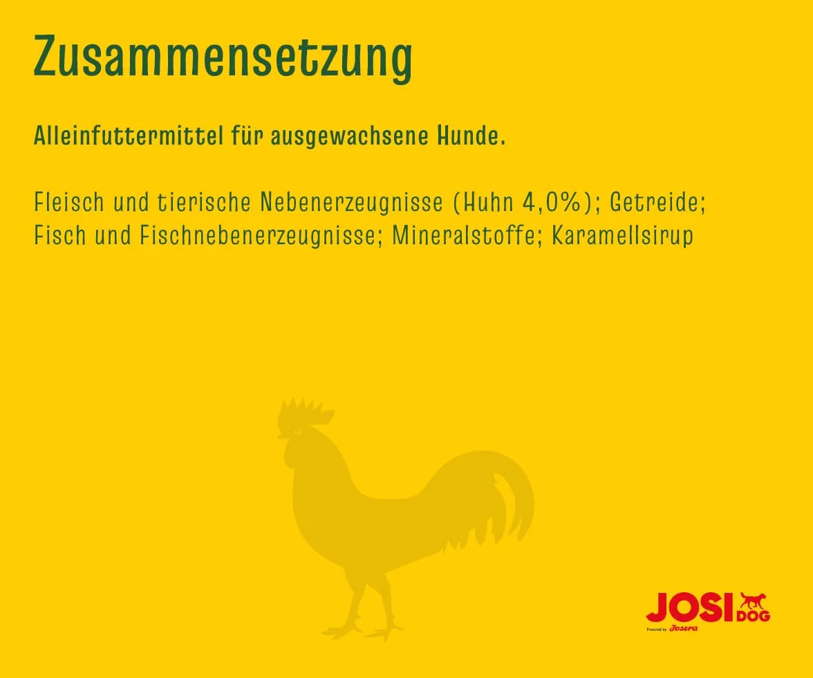 JosiDog Pollo in salsa (12 x 415 g) | Alimento fine per cani con pollo in salsa con vitamina D3 ed E | Alimento umido di alta qualità per cani adulti | Alimentato da JOSERA | Confezione da 12