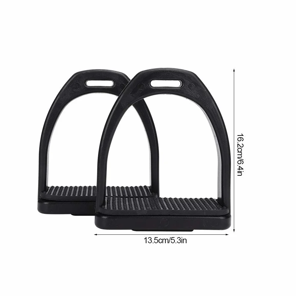 Nikou Staffe per Cavalli in plastica Accessori per Strumenti per staffe, 2 Pezzi Staffe in plastica ad Alta Resistenza con Accessori per Cuscinetti in Gomma Antiscivolo Neri, Grandi