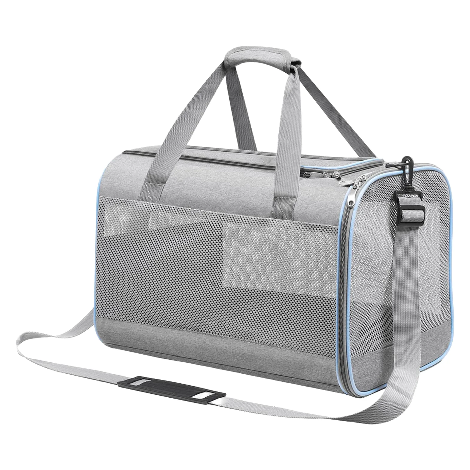Cinnani Trasportino per Cani e Gatti,Borsa da trasporto per animali domestici portatile e a tracolla, ideale per viaggiare, resistente, durevole e realizzato,grigio