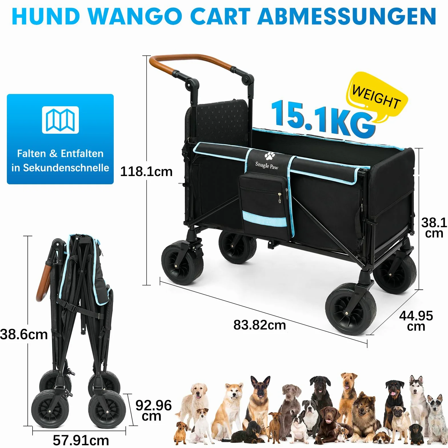Snagle Paw Falter - Passeggino per cani grossolani