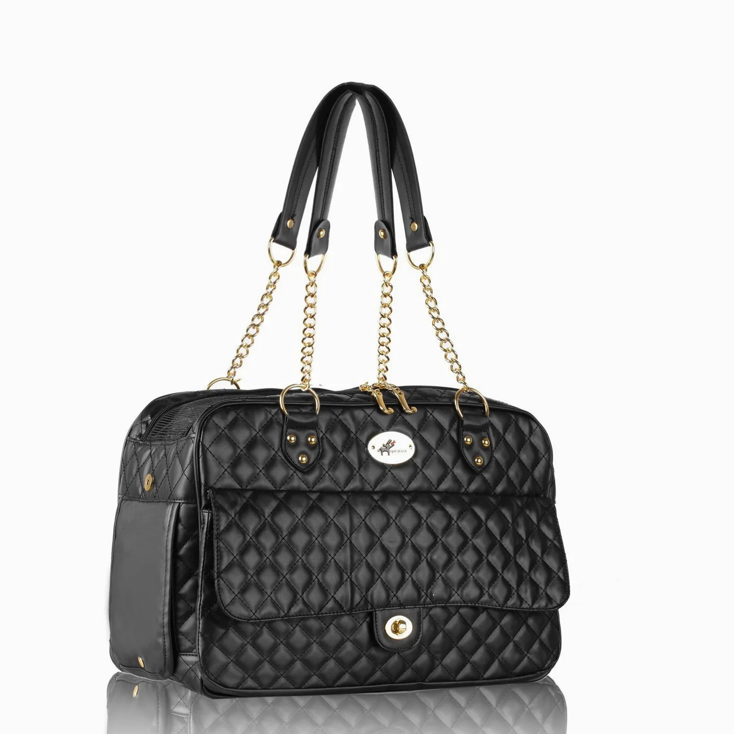 trasportino per cani, per gatti, borsa per trasporto di cane e gatto, fino a 4,5 kg, 40 x 18 x 28 cm, GB012BK