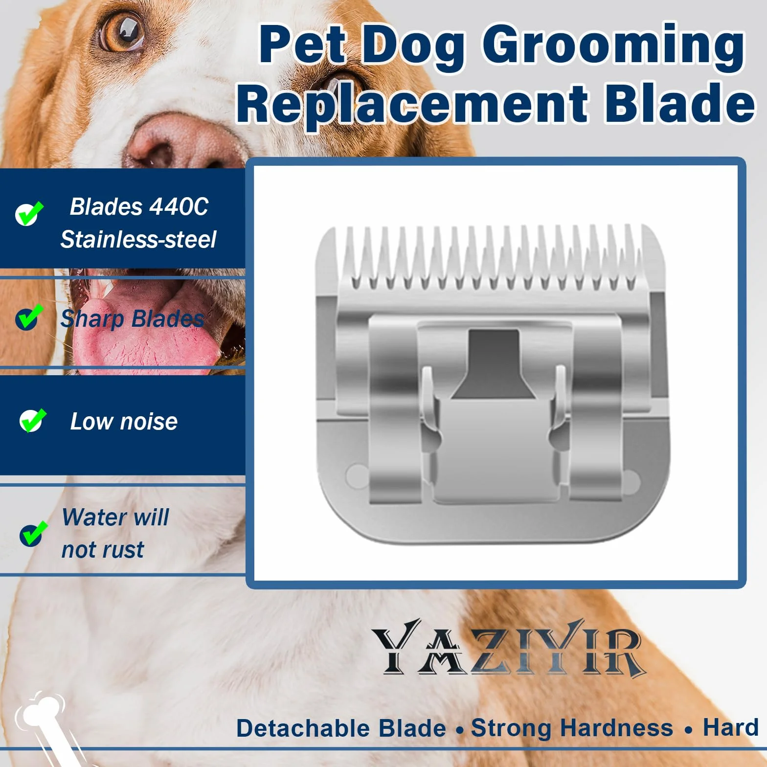 Lame per toelettatura per Cani Rimovibili in Acciaio Inossidabile, Taglia 7FC/5FC/4FC/3FC, compatibili con Andis/Oster A5/Heiniger/Moser Max 50/Wahl Serie KM10, 4 Pezzi