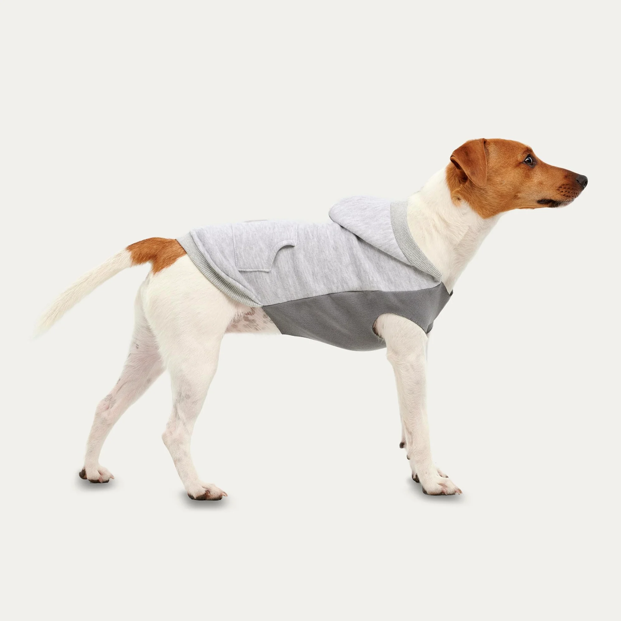 Felpa con cappuccio per cani in pile con canguro (grigio chiaro, XL)