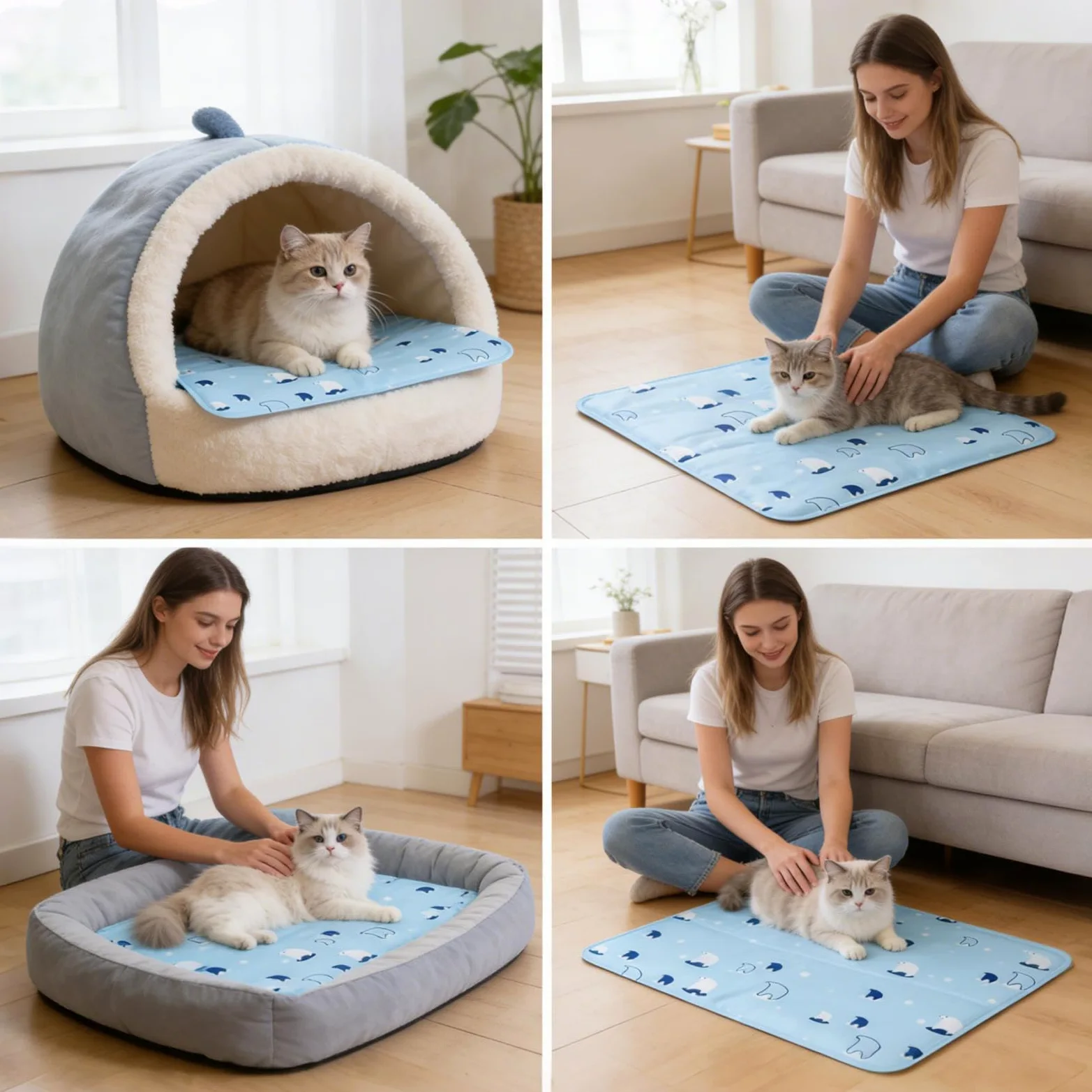 Tappetino rinfrescante in gel per animali domestici, tappetino antiscivolo per cani, per animali da interno, coperta rinfrescante traspirante con copertura impermeabile, per rilassarsi durante