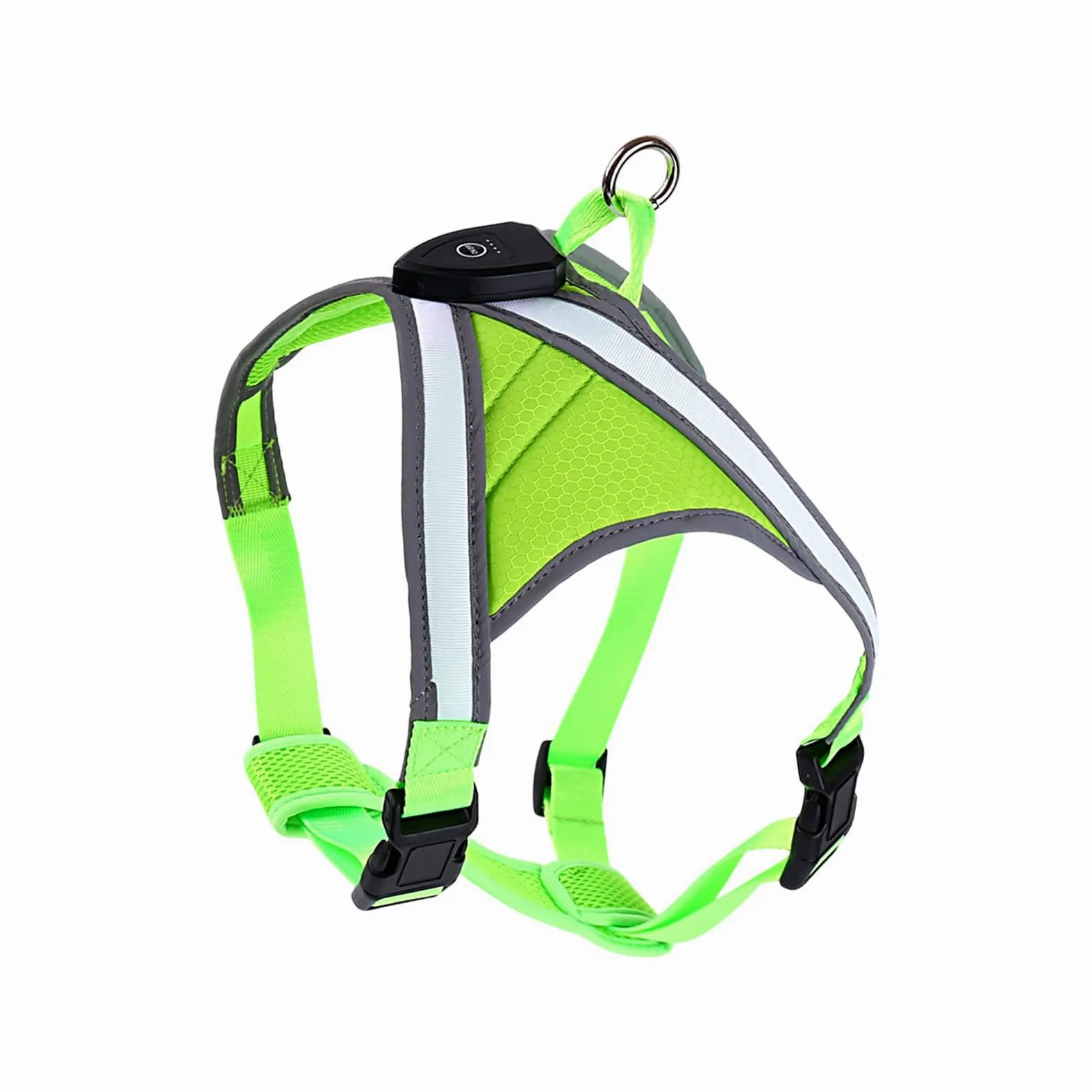 Imbracatura da addestramento per cani regolabile ricaricabile tramite USB con luce a LED per passeggiate, nuoto, escursionismo