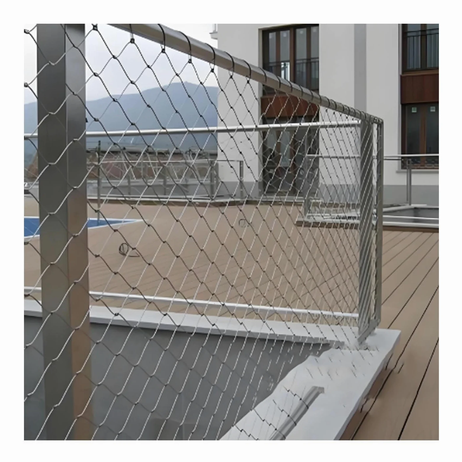 Rete di sicurezza flessibile in metallo resistente, griglia di sicurezza multiuso, per balconi e scale, 6 x 0,7 m, pannello di protezione per animali domestici e bambini, soluzione di sicurezza