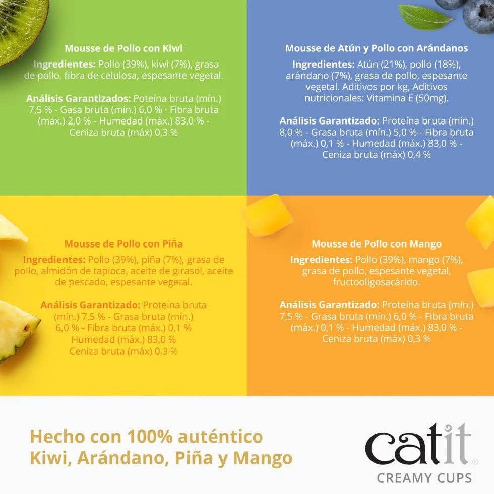 Gatti Catit Creamy Cups, Assortito, 4 x 25 g