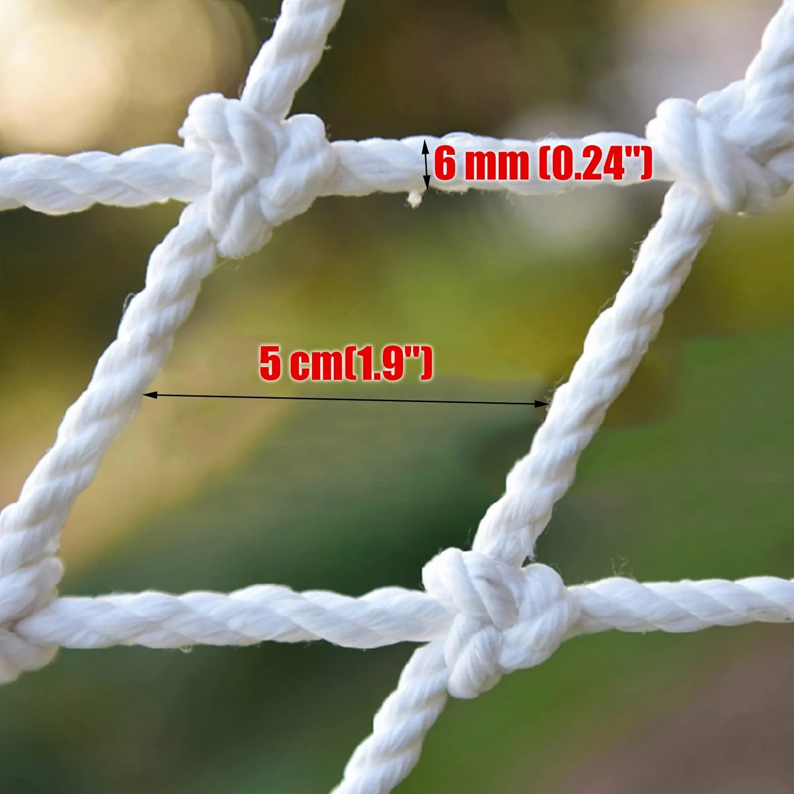 Generico Rete di Sicurezza per balconi per Animali Domestici, Rete anticaduta in Nylon Bianco 16x16 Piedi, Rete Protettiva per Animali Domestici, Protezione per Scale e finestre, Diametro della Corda
