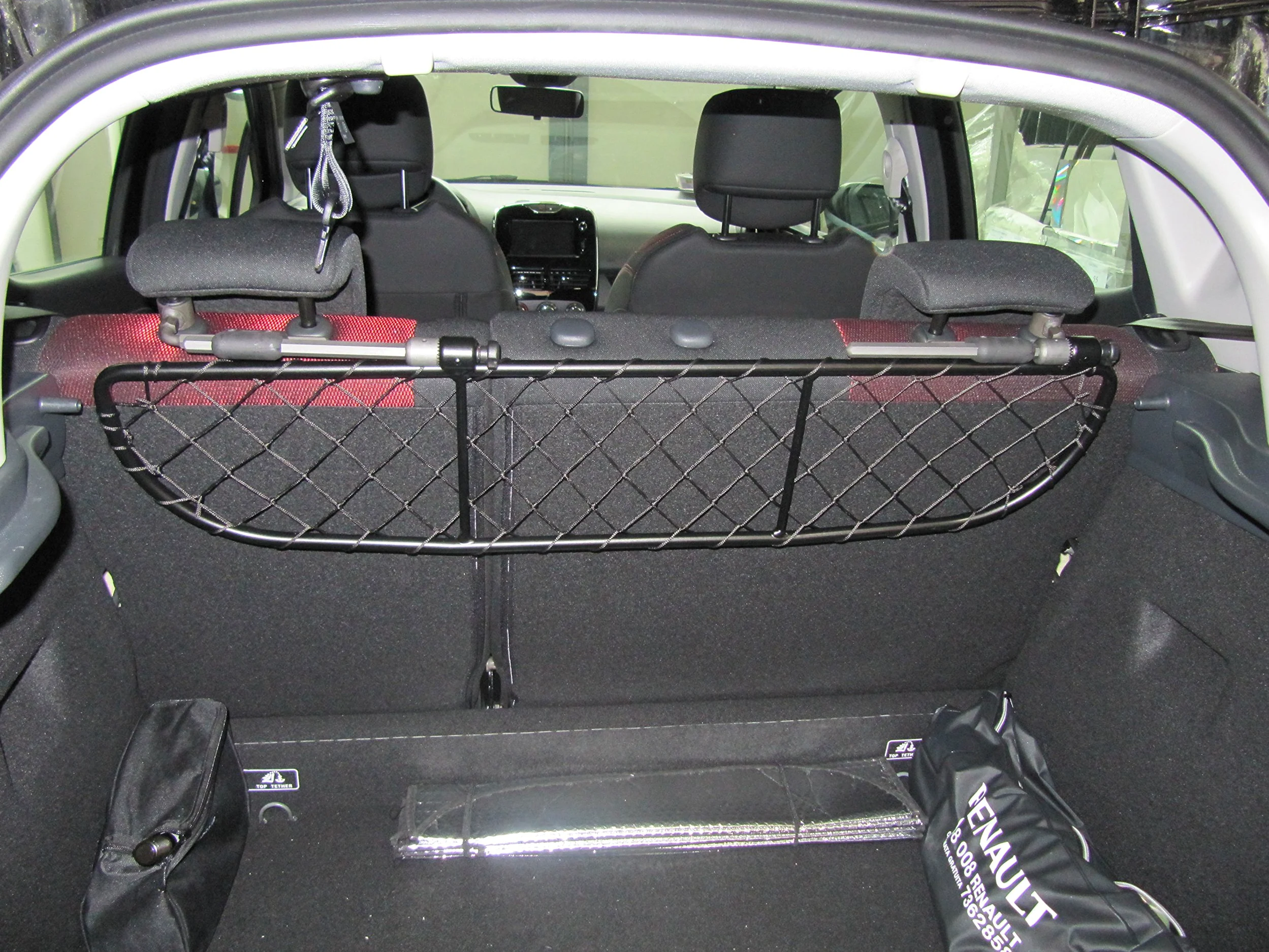 ERGOTECH Divisorio Griglia Rete Divisoria per Renault Clio (2012-2019) RDA65-XXS, per Trasporto Cani e Bagagli