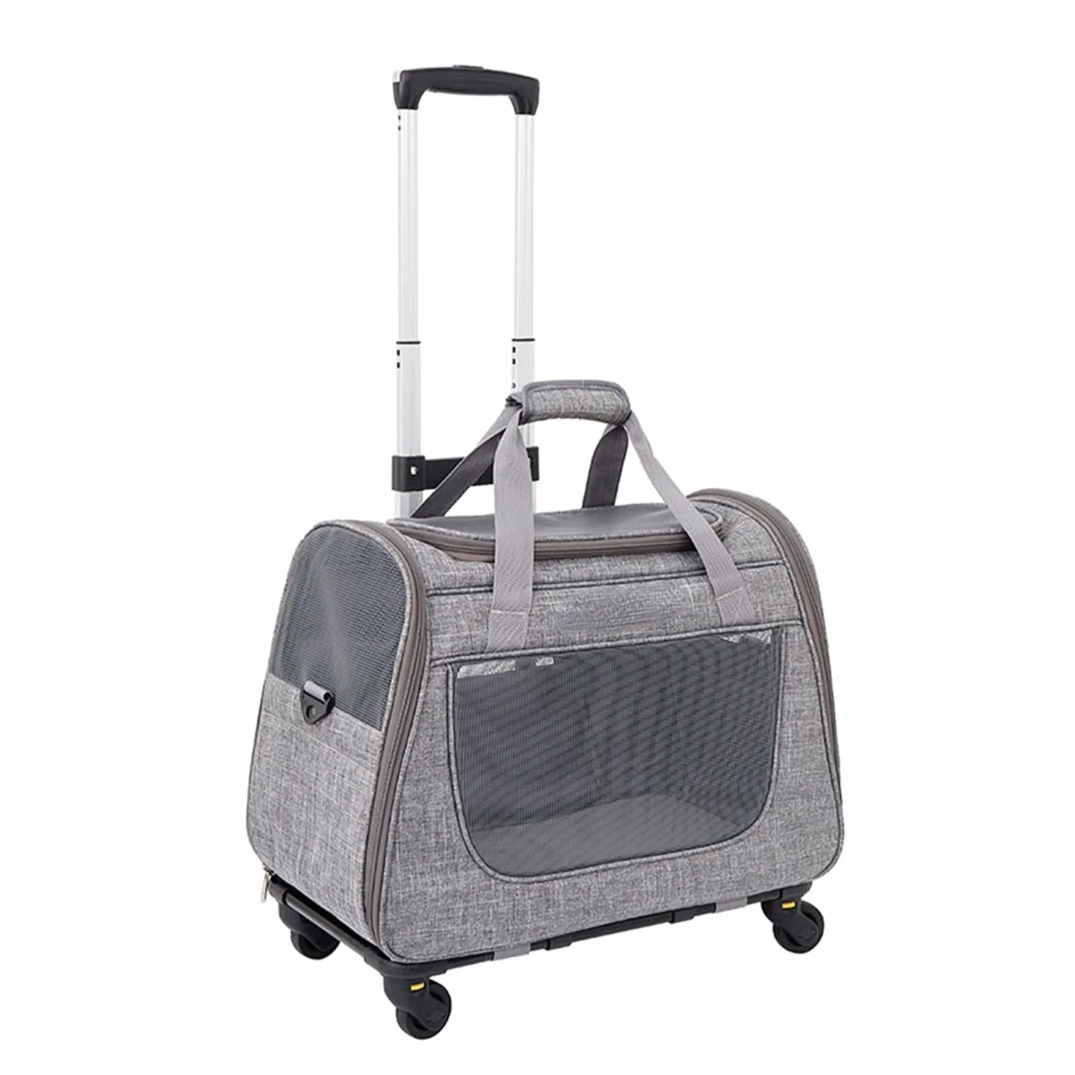 Trasportino per Gatti Cani con Ruote Trasportino per Cani Domestici su Ruote Trasportino da Viaggio per Animali Domestici 2 in 1 Trolley per Gatti con manico e tracolla