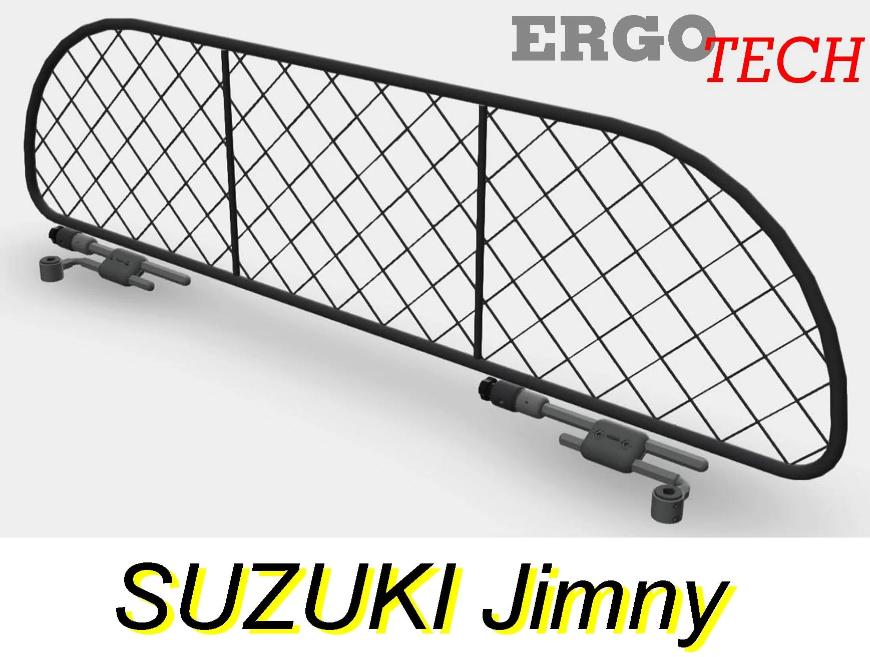 ERGOTECH Divisorio Griglia Rete Divisoria per Suzuki Jimny, RDA65-M ksz005.1, per Trasporto Cani e Bagagli