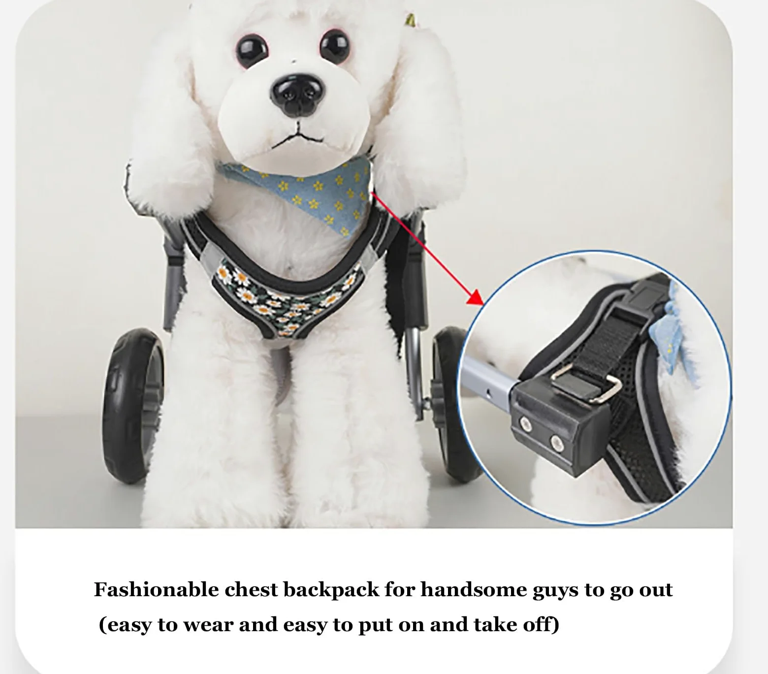 Sedia a rotelle per Cani a 2/4 Ruote per Zampe Posteriori, carrelli per Cani Leggeri e Regolabili con ausili per la Mobilità degli Arti Posteriori, deambulatore assistito per Cani disabili p