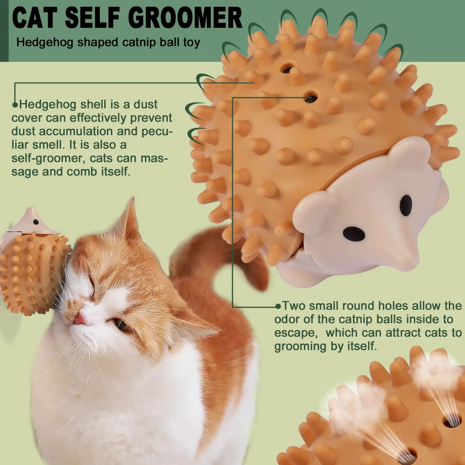 Pallina Erba Gatta Giochi per Gatti Catnip Ball Girevole Adesiva Naturali Palline Erba Gatta Ruotabile a 360° per Gatti da Leccare con Auto Massaggio Spazzola Gatti (3 Pcs)