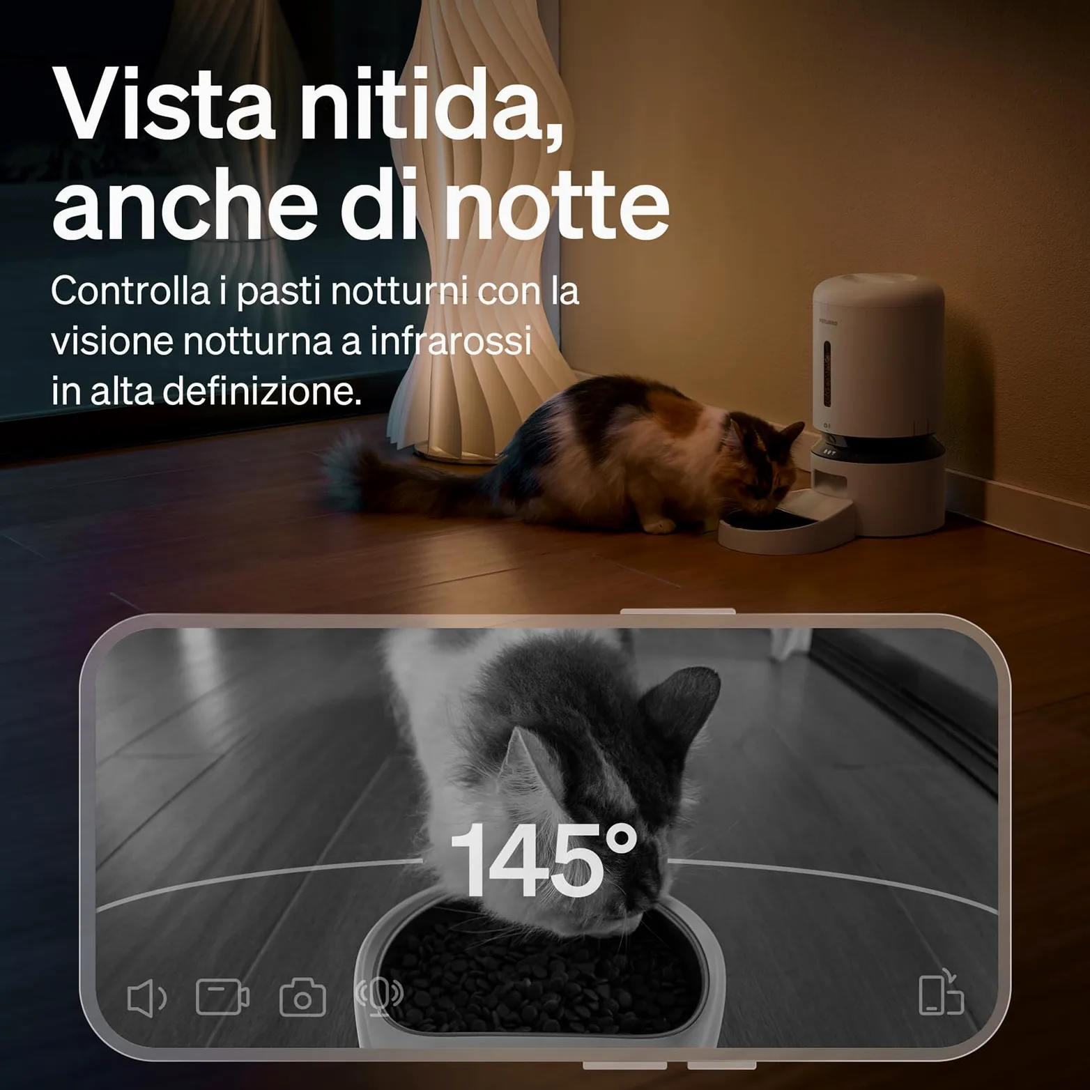 PETLIBRO Mangiatoia Automatica per Gatti da 5 Litri con APP - Mangiatoia per Cani WiFi 5G e 2.4G Sensore Cibo Basso e Blocco